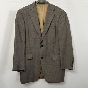 Arnold Brant Men's 100% Cashmere Sport Jacket Blazer 40R Multi Brown Herringbone